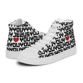 Jesus Loves Everyone Men’s high top canvas shoes