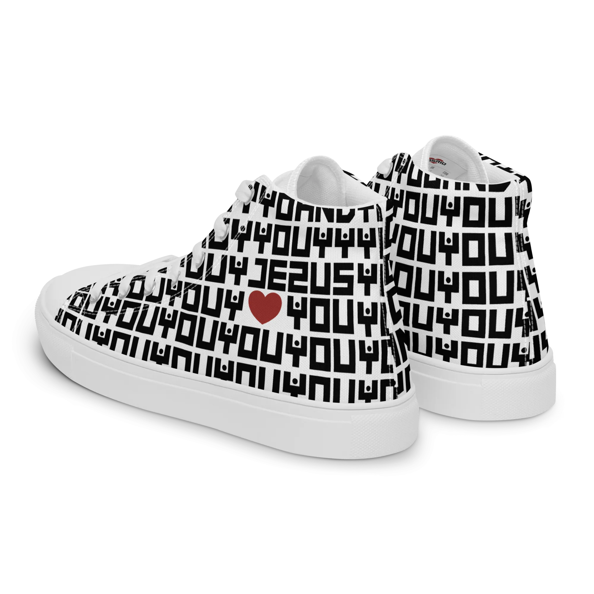 Jesus Loves Everyone Men’s high top canvas shoes