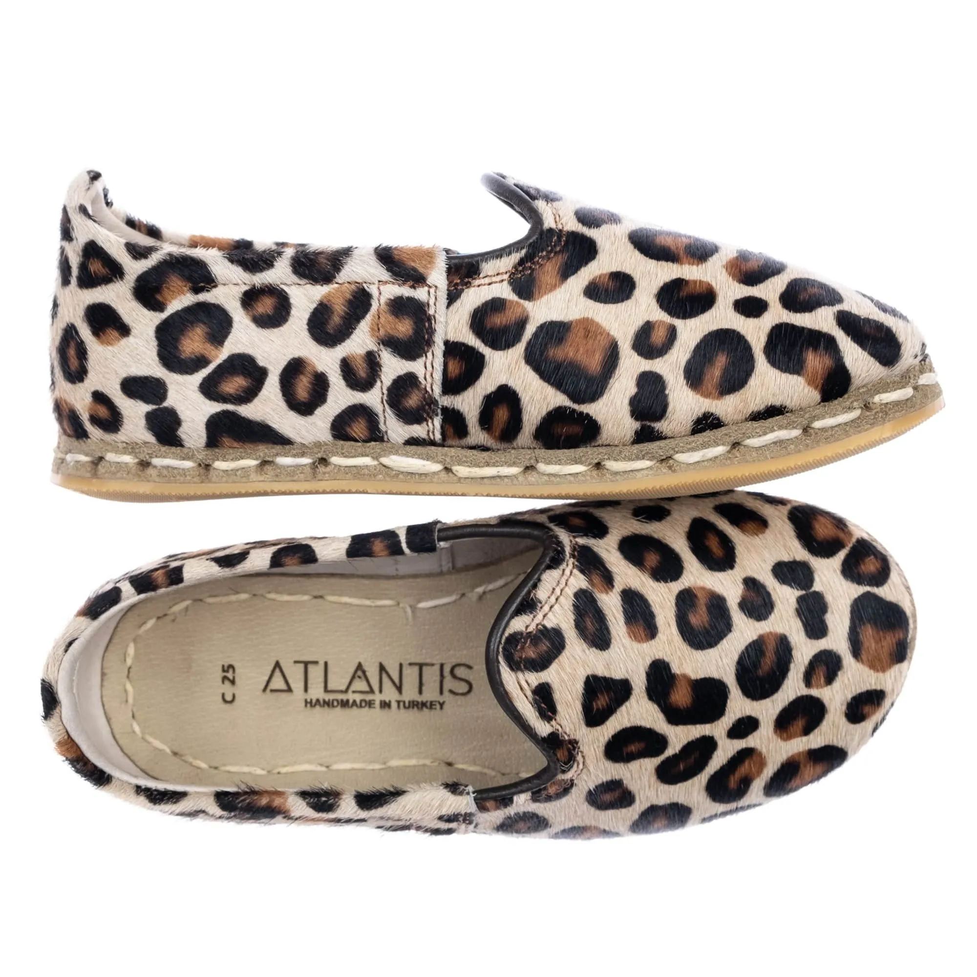 Kids Leopard Leather Shoes