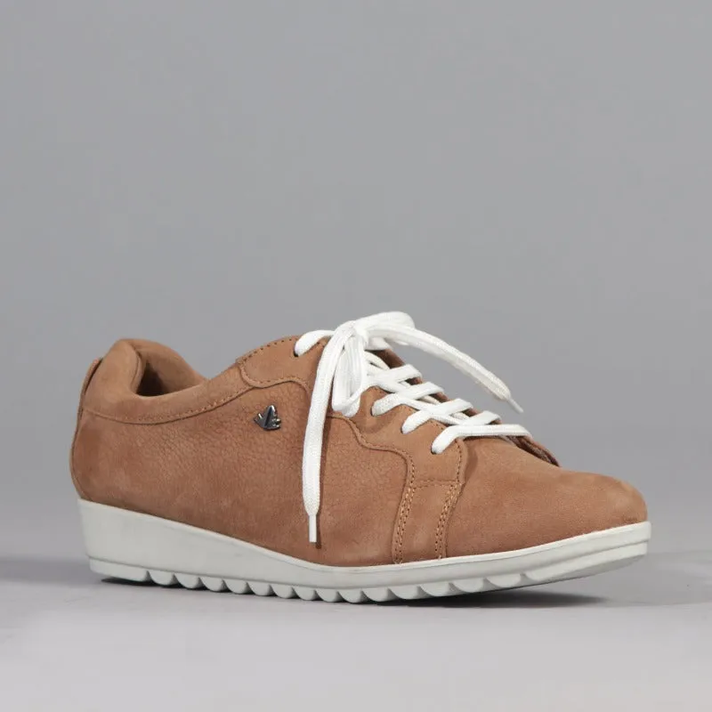 Lace-up Sneaker in Tan - 12656