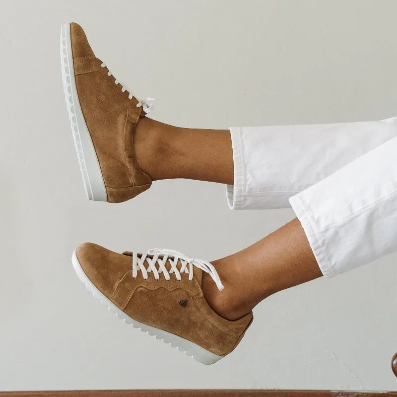 Lace-up Sneaker in Tan - 12656