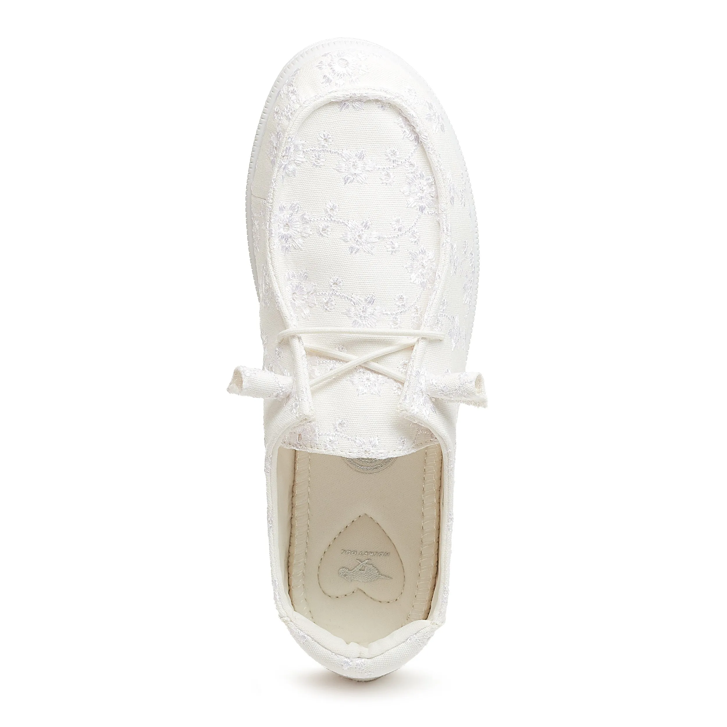 Mellow White Eyelet Slip-On Casual Shoes