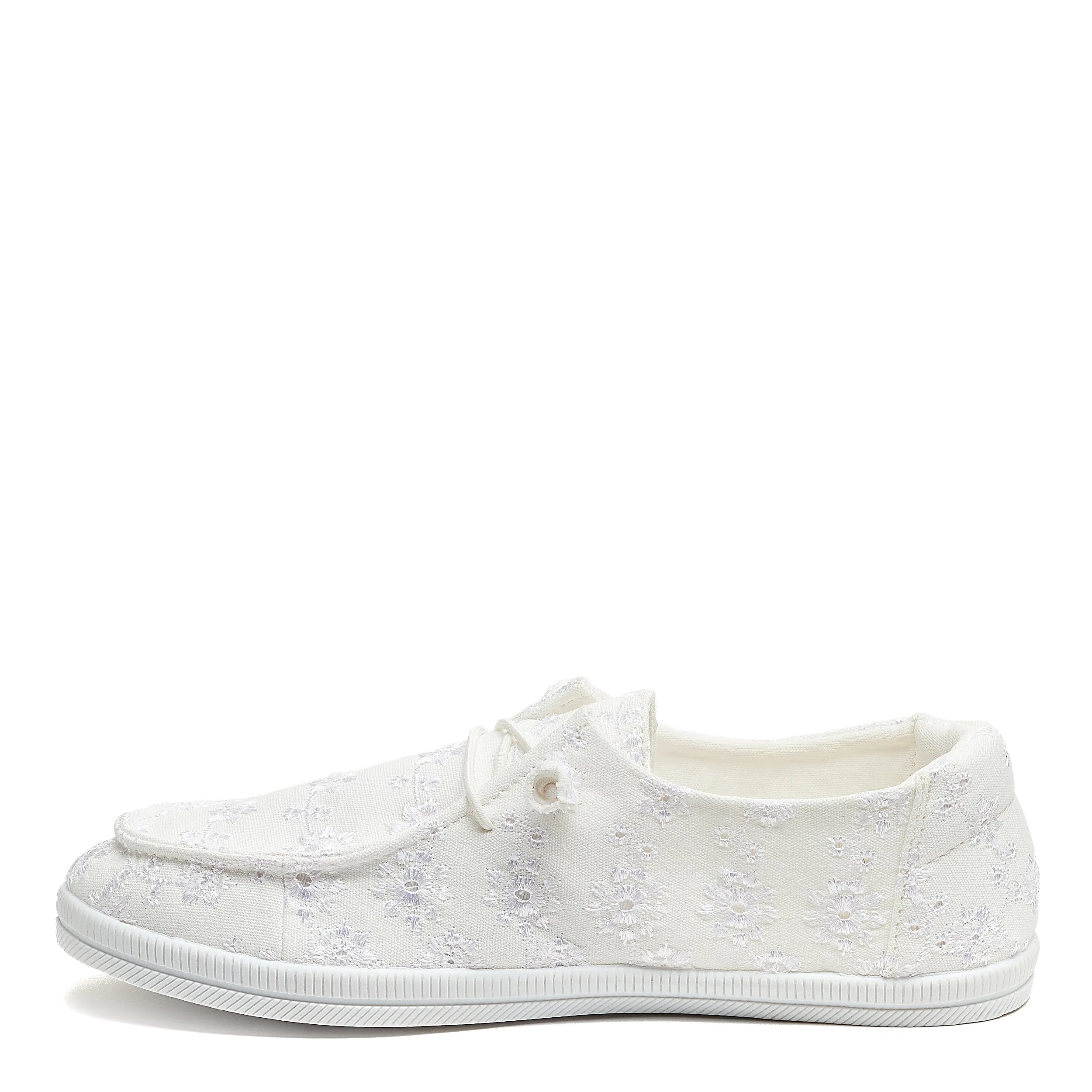 Mellow White Eyelet Slip-On Casual Shoes