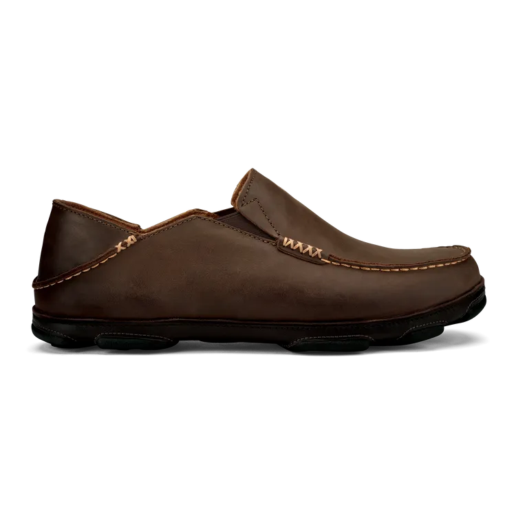 Men's Olukai | Moloa Leather Shoe | Dark Wood and Dark Java