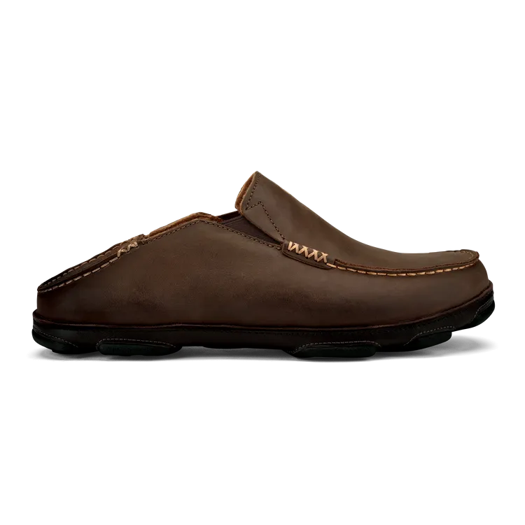 Men's Olukai | Moloa Leather Shoe | Dark Wood and Dark Java