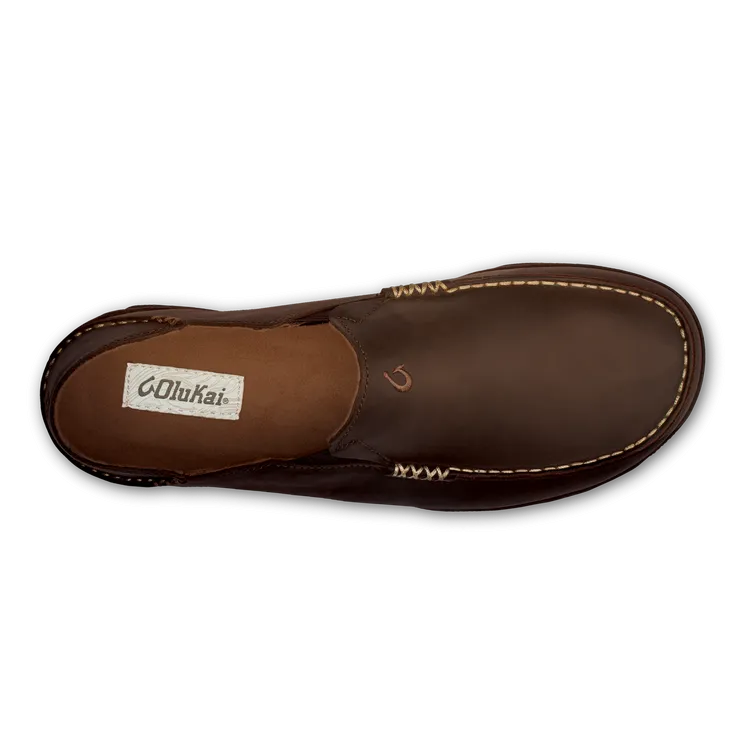 Men's Olukai | Moloa Leather Shoe | Dark Wood and Dark Java