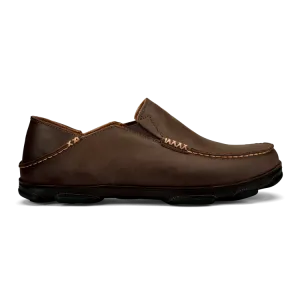 Men's Olukai | Moloa Leather Shoe | Dark Wood and Dark Java