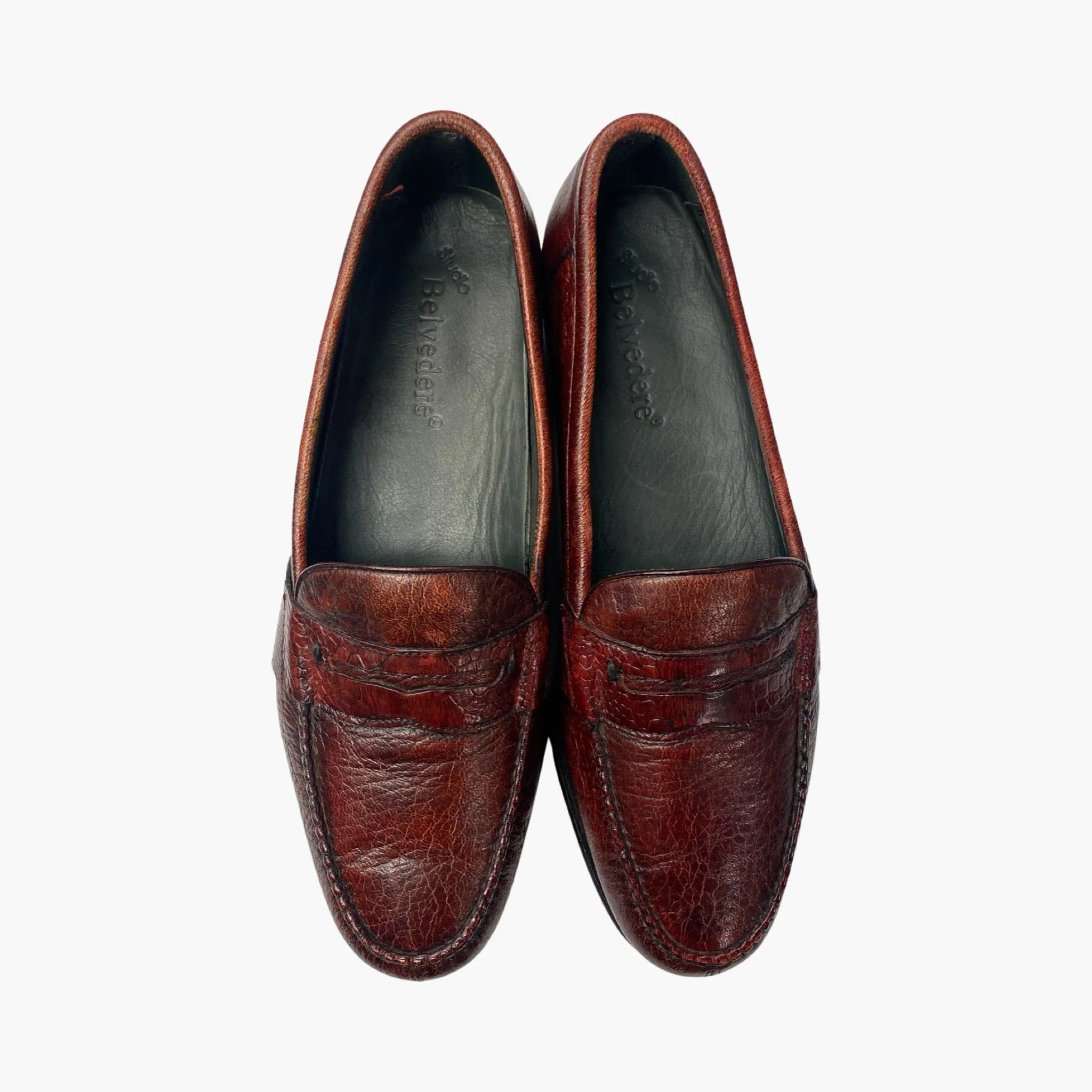 Mens Wine Belvedere Deerskin and Ostrich Leg Loafer E38TVN | Last Pair | Clearance