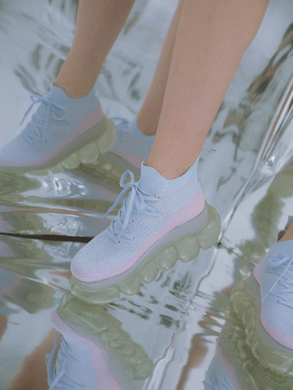 "Jewelry" High Shoes / LightBlue Pink