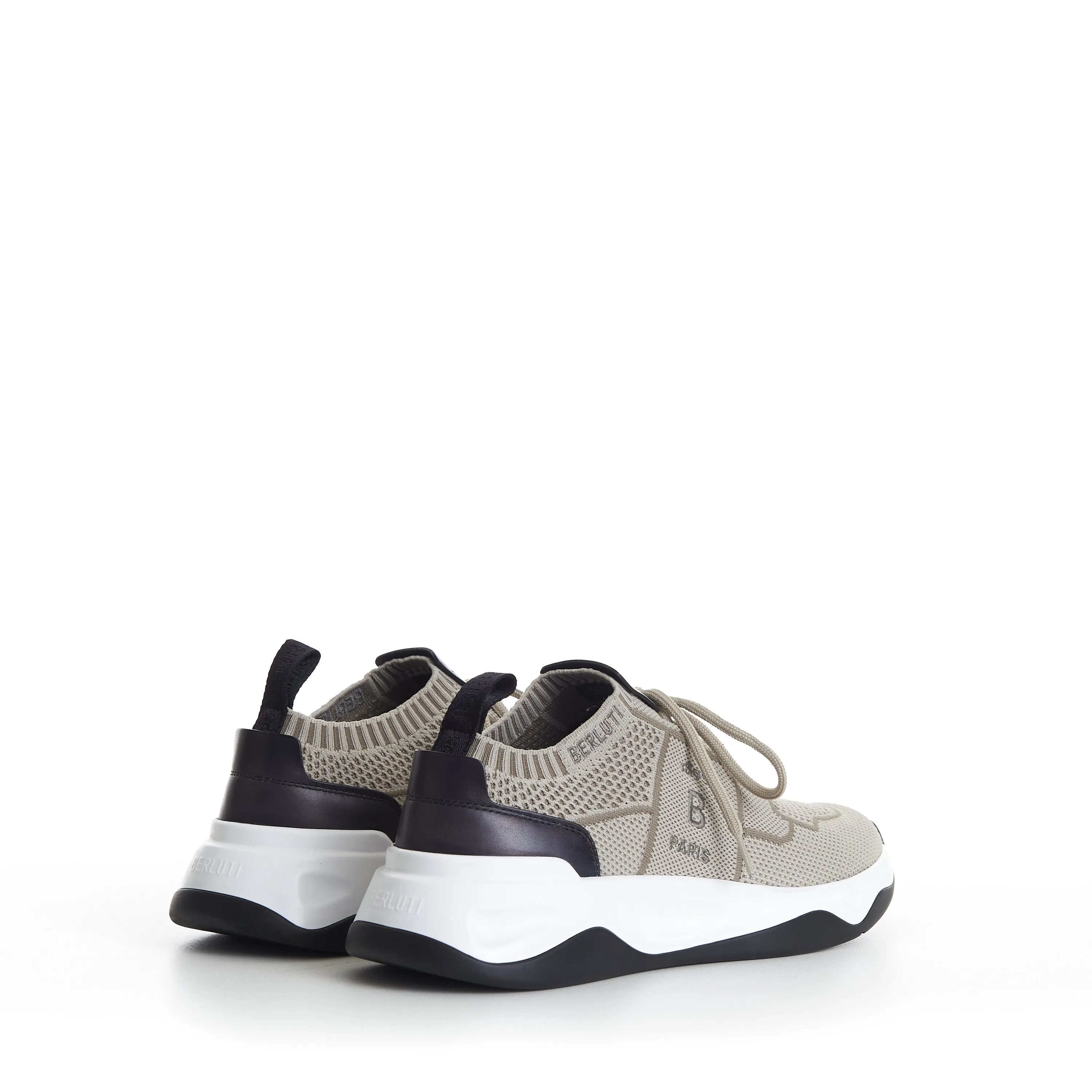 Sand Beige Shadow Low Top Sneaker - Technical Knit & Leather