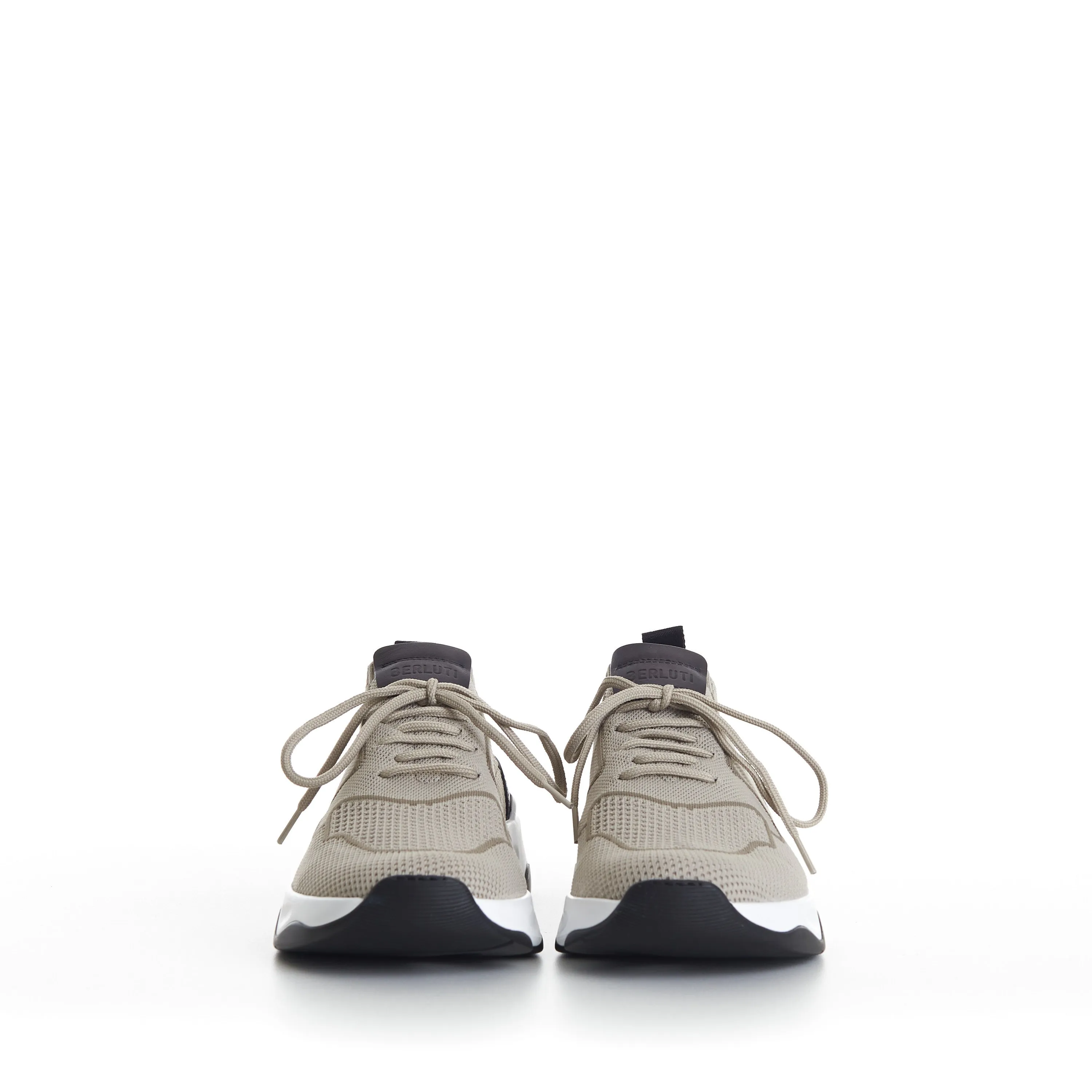 Sand Beige Shadow Low Top Sneaker - Technical Knit & Leather