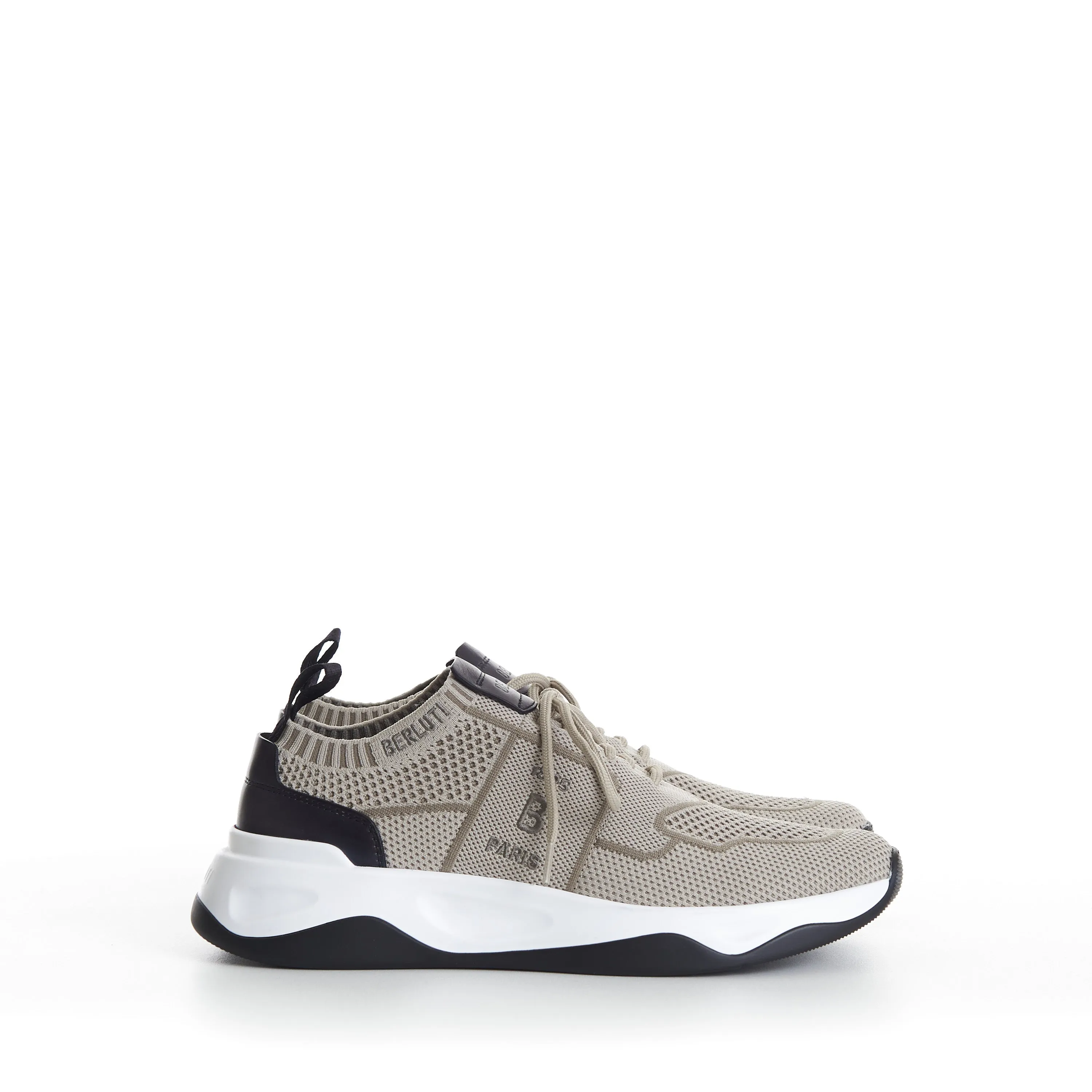 Sand Beige Shadow Low Top Sneaker - Technical Knit & Leather