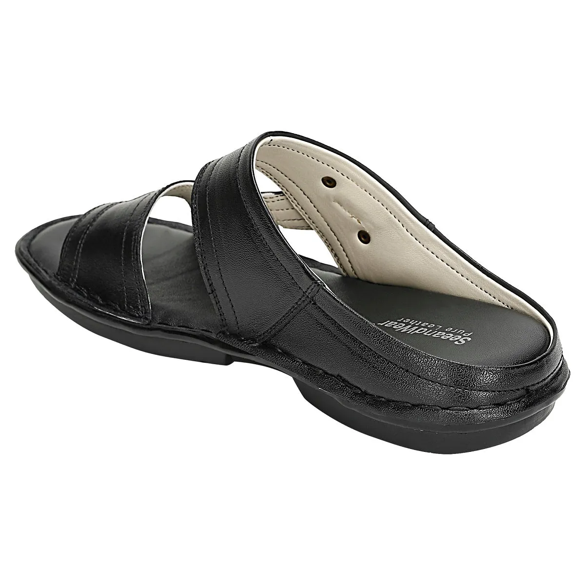 SeeandWear  Men Leather Black Sandal