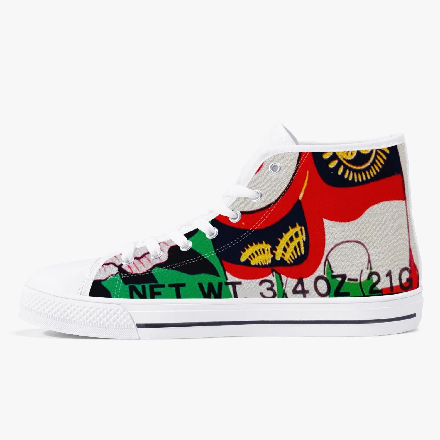 The Banzai 3 Dual Language Classic High-Top Canvas Shoes - White