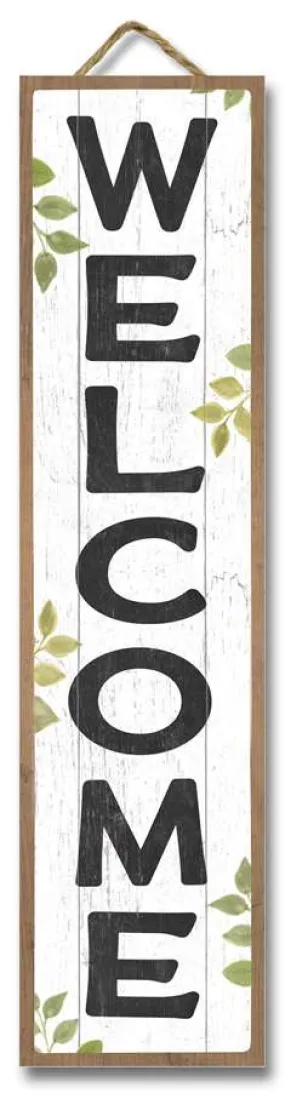 Welcome Green Sprigs Stand Out Tall 24"x6"