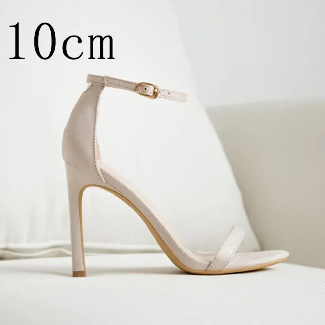 Women Sandals Shoes High Heels Leather Peep Toes Buckle Strap Woman Party 2021 Spring Summer Fashion New Arrival Size 34-39