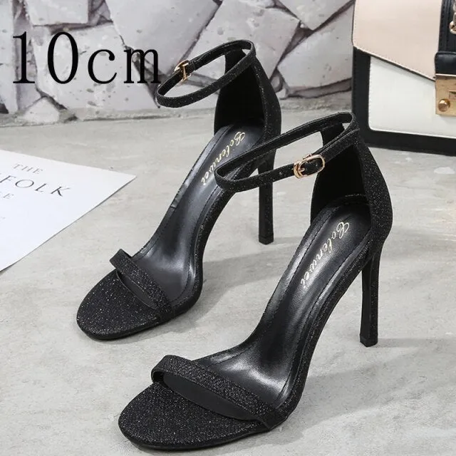 Women Sandals Shoes High Heels Leather Peep Toes Buckle Strap Woman Party 2021 Spring Summer Fashion New Arrival Size 34-39