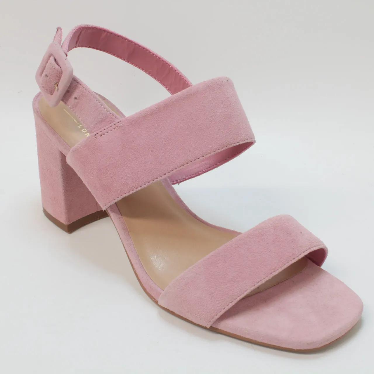 Womens Office Madeline Two Part Block Heels Pink Suede Uk Size 6